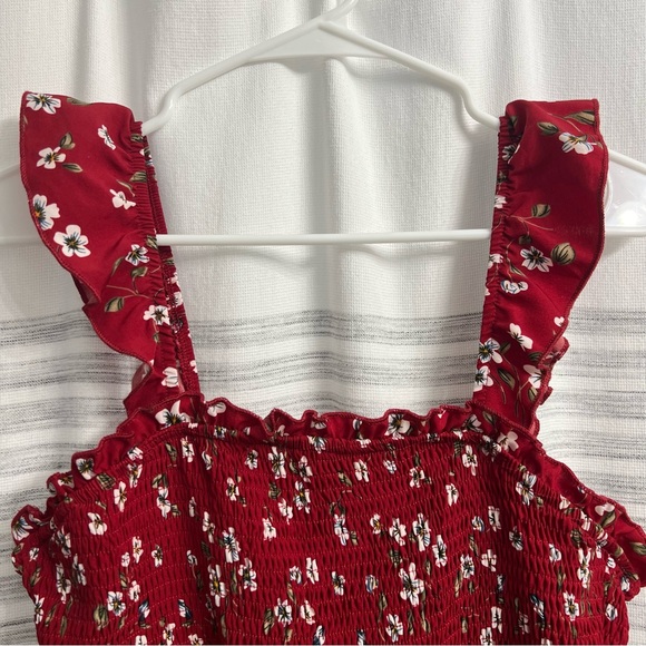 Red Mini Flutter Dress - Picture 4 of 6